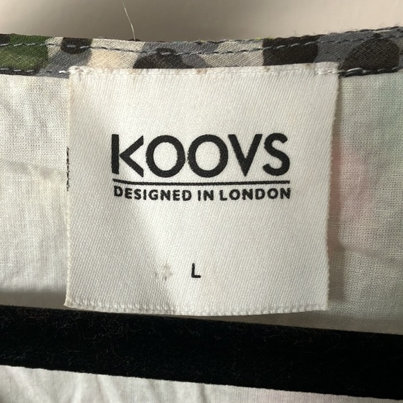 KOOVS maxi Dress sleeveless colourful abstract print sheer split front skirt - Picture 7 of 11